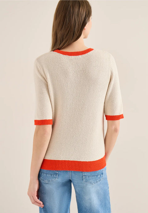 Cecil Summer Boucle Knit - tomato orange