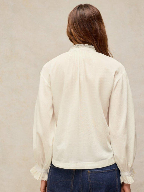 White Stuff Lily Embroidered Blouse - pale ivory