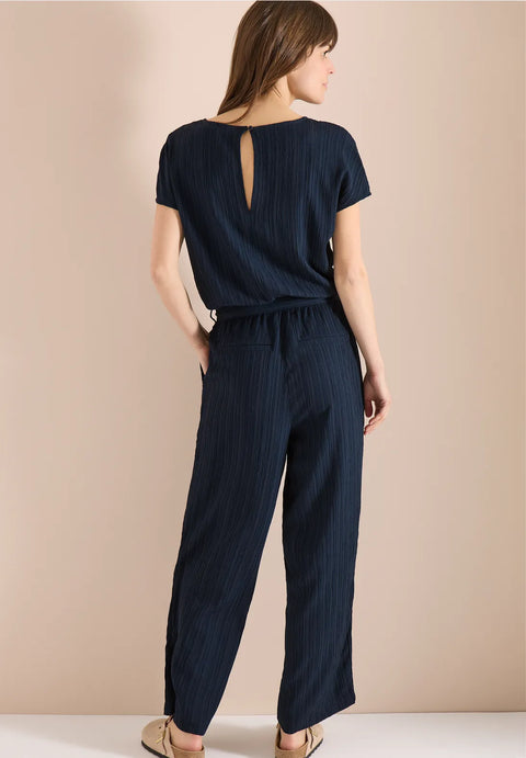 Cecil Straight Leg Jumpsuit - Universal Blue -28"leg