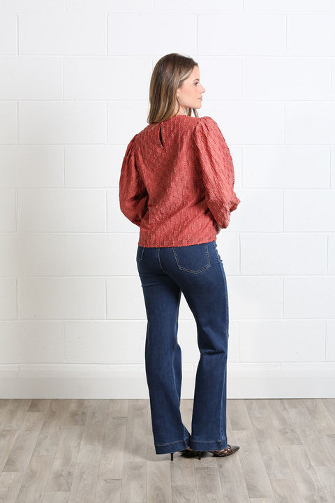 Rant & Rave Zeta Top -Terracotta