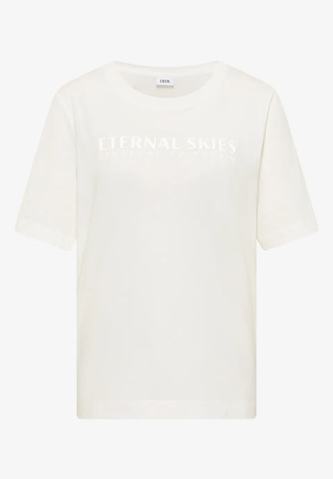 Cecil T-Shirt with wording - Vanilla White