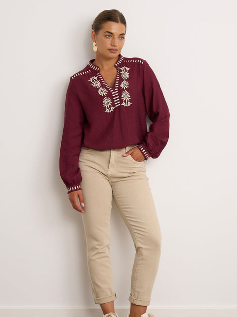 Kyla Liz Top - Burgundy