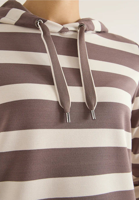 Cecil Striped Hoody - Urban Taupe