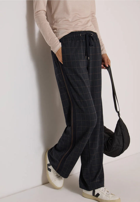 Cecil Wide Leg Trousers with check pattern