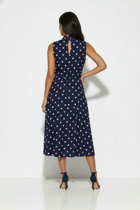 Marc Angelo Brona Polka Dress - Navy/Pink