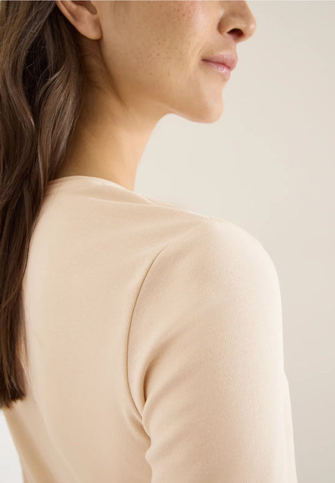 Cecil Pia Basic Top - Pearl Beige