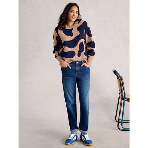 White Stuff Katie Abstract Jumper - Navy Multi
