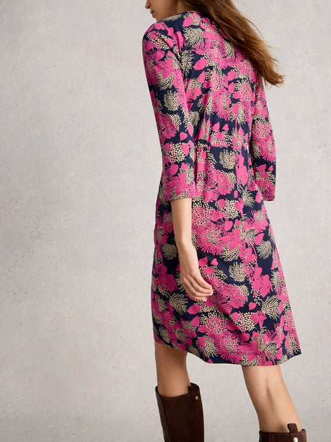 White Stuff Taille Jersey Dress - Pink Multi