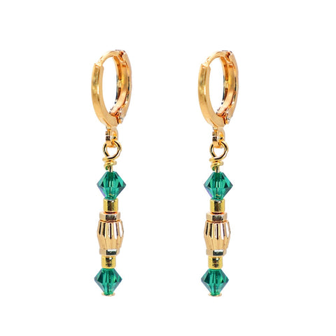 K Kajoux Amara Petite Earrings-Emerald Short