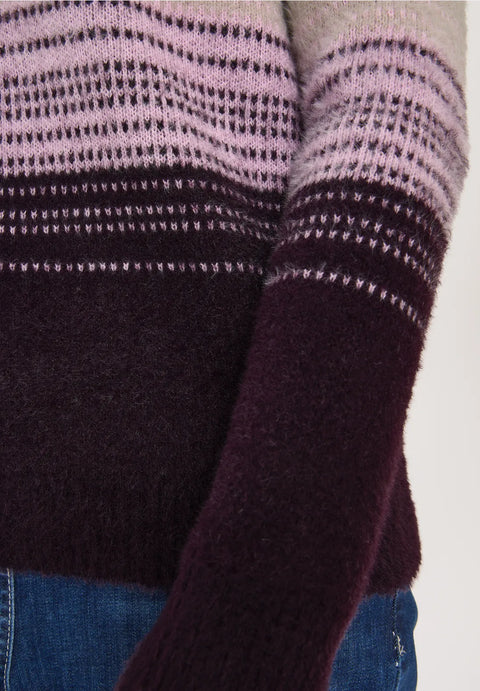 Cecil Feather Yarn Stripped Knit