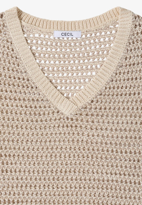 Cecil V-Neck Knit with Yarn Mix