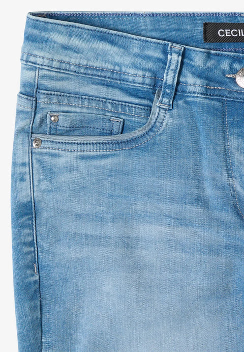 Cecil Scarlett Straight Leg Jeans- light blue wash