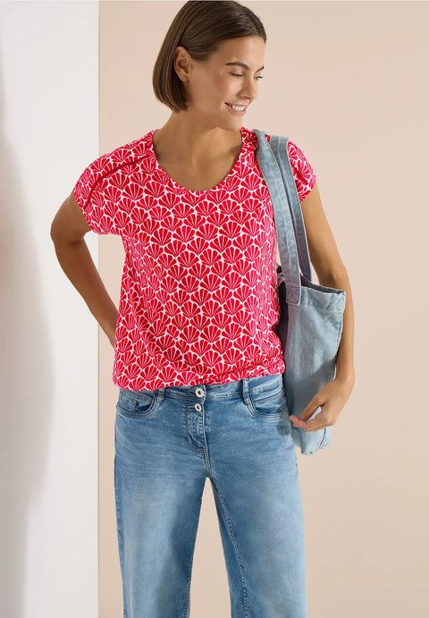 Cecil Short Sleeve T-Shirt with Lace Detail