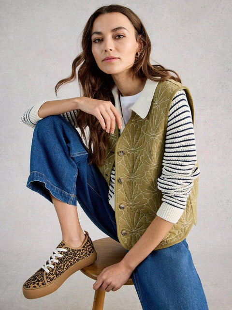 White Stuff Ayra Quilted Gilet
in GREEN MULTI