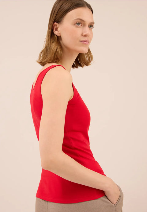 Cecil Basic Sleeveless Top - Fiery Red