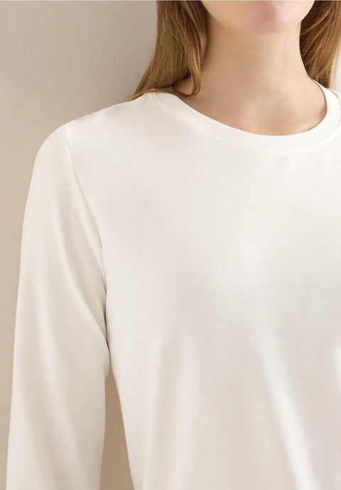 Cecil Solid Piping Top - Vanilla White