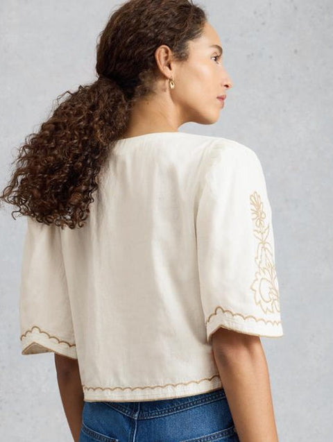 White Stuff Erin Tie Front Top