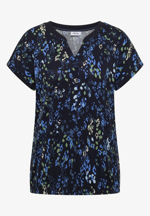 Cecil Minimal Rib Collar Tunic - Navy