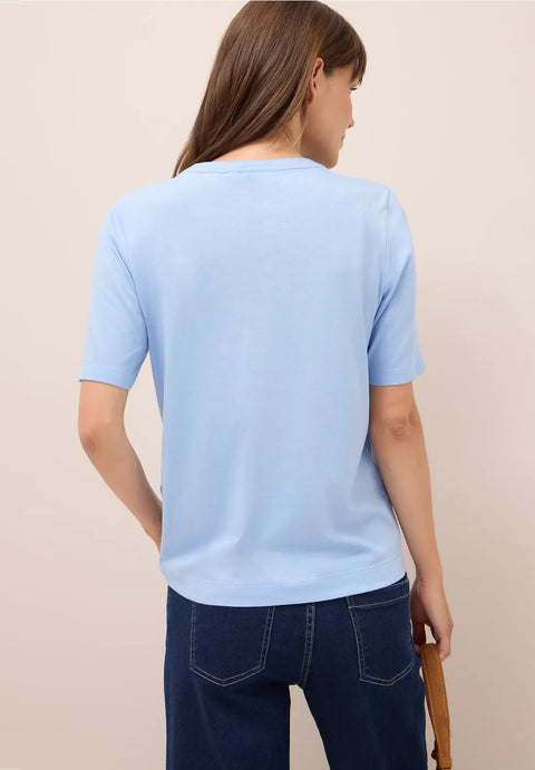 Cecil Button Through T-Shirt - Blue