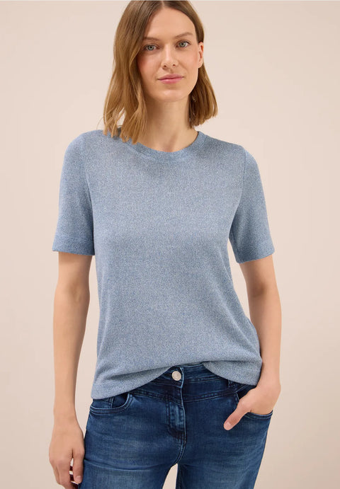 Cecil Light Short Sleeve Knit - Sky Blue