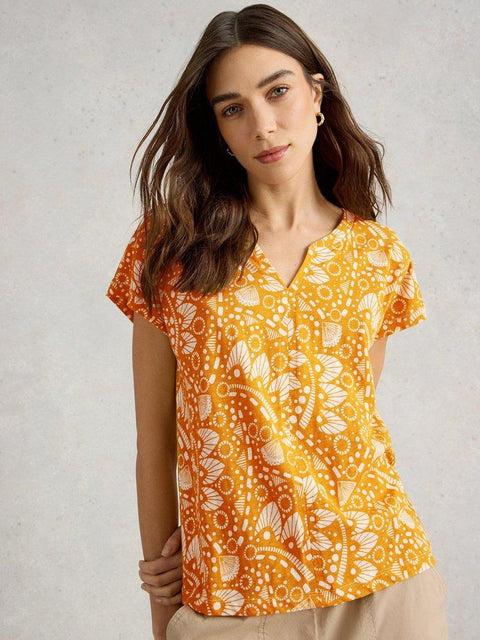 White Stuff Nelly Notch T Shirt - Yello