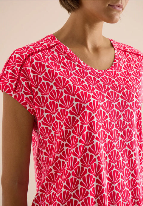 Cecil Short Sleeve T-Shirt with Lace Detail