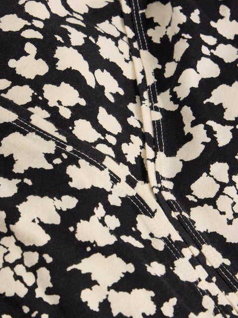White Stuff Megan Long Sleeve Jersey Midi Dress - Black print