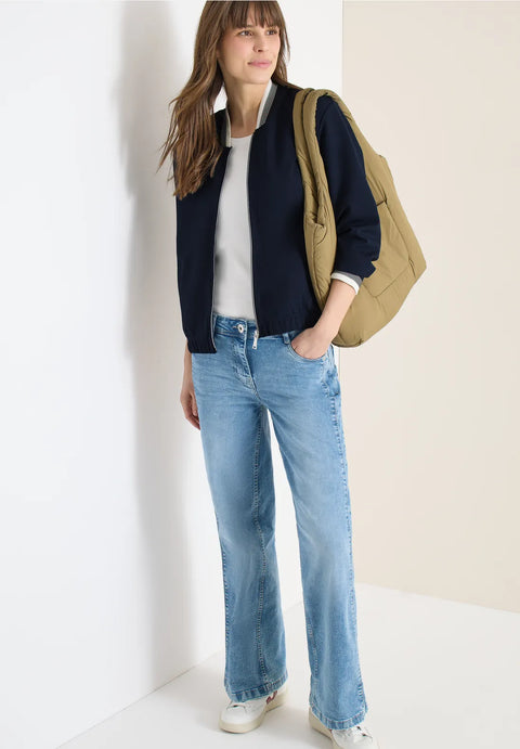 Cecil Blouson Jacket with Cuff Detail Navy