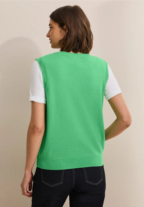 Cecil Fine Knit Vest - Neon Green