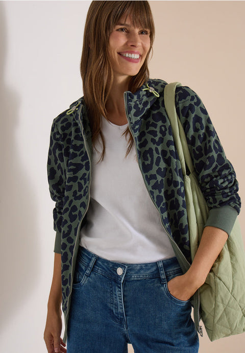 Cecil Animal Print Hoody - navy