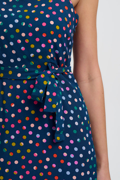 Sugarhill Elva Midi Sundress-Navy Rainbow Marbles