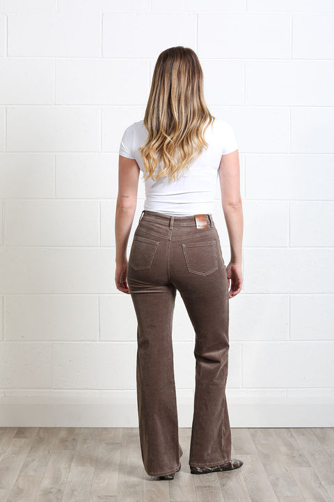 Emily Wide Leg Cord - Taupe