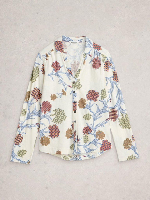 White Stuff Annie Jersey Shirt - Ivory Multi