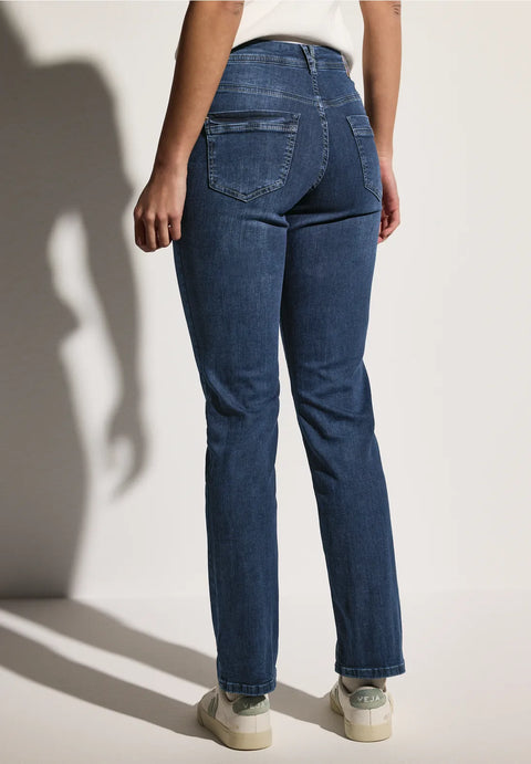 Cecil Scarlett Straight Leg Jeans - Mid Blue