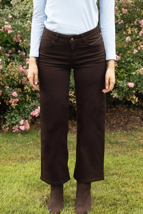 No2moro Napoli Wide Leg Jeans - chocolate brown