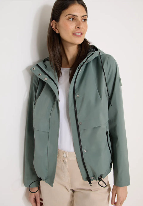 Cecil Windbreaker with Hoody - kelp green