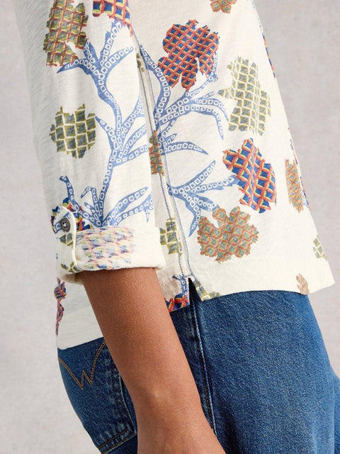 White Stuff Annie Jersey Shirt - Ivory Multi