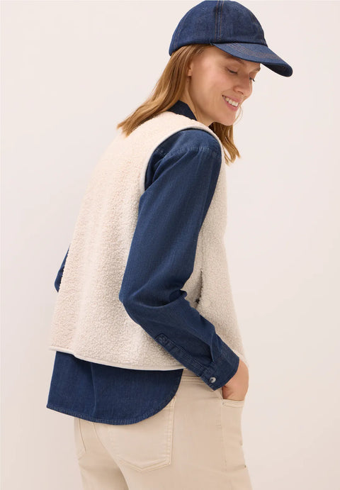 Cecil Curly Fake Wool Gilet