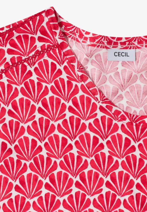 Cecil Short Sleeve T-Shirt with Lace Detail