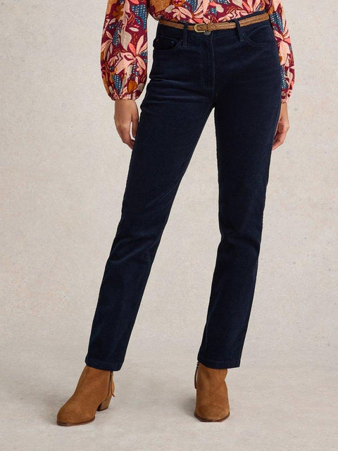 White Stuff Brooke Straight Cord Jeans - dark navy
