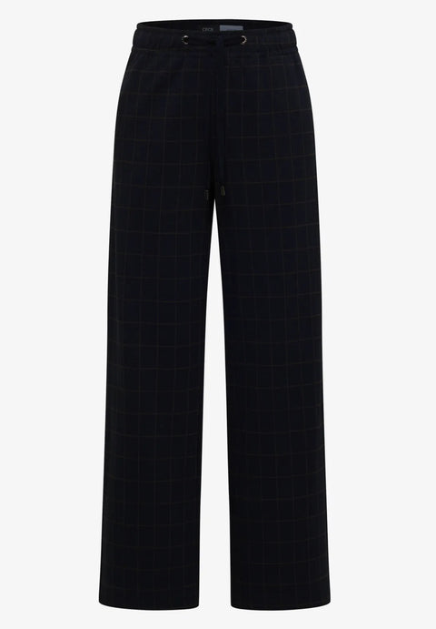 Cecil Wide Leg Trousers with check pattern