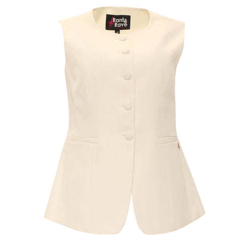 Rant & Rave Melody Waistcoat-  Off White