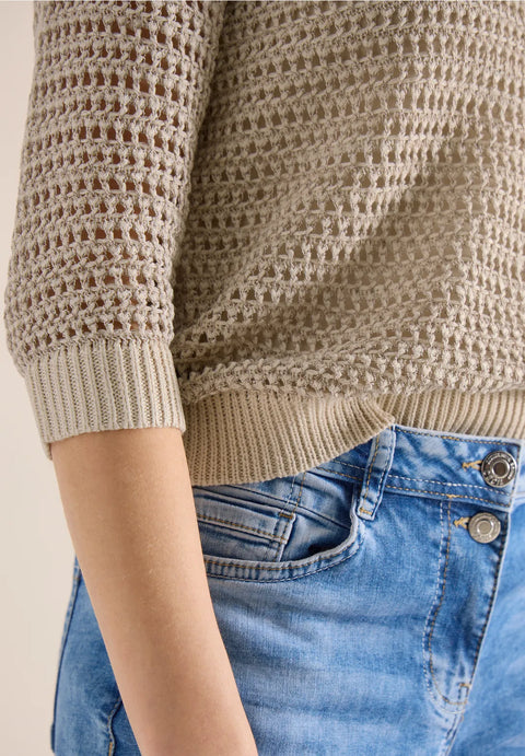 Cecil V-Neck Knit with Yarn Mix