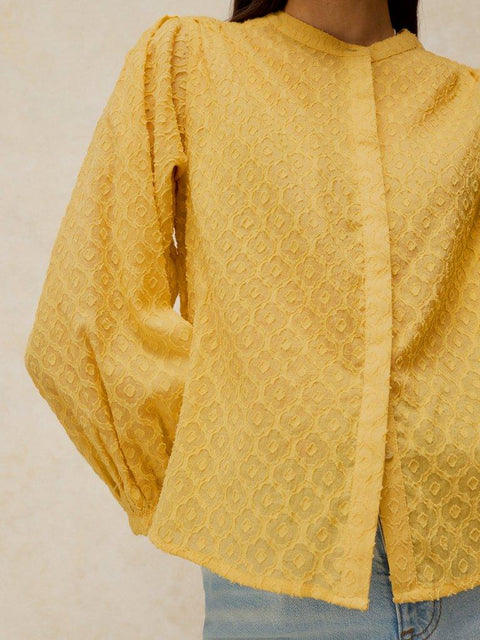 White Stuff Lana Jaquard Blouse - Yellow