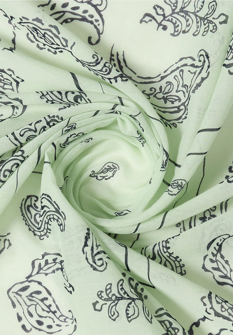 Cecil Cotton Paisley Print Bandana - Green