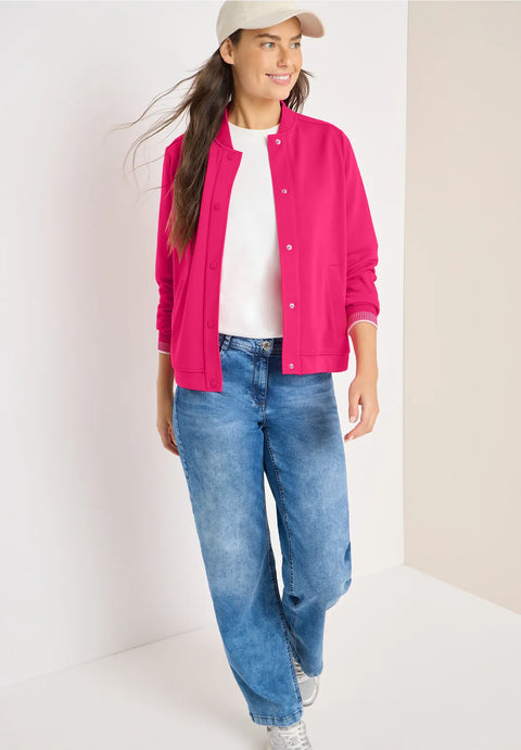 Cecil College Style Blouson with Buttons - beetroot pink