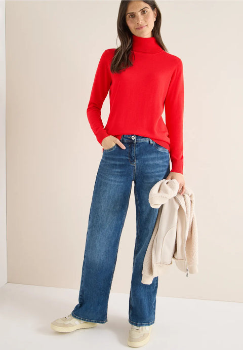 Cecil Basic Roll Neck Knit - Pumkin Orange