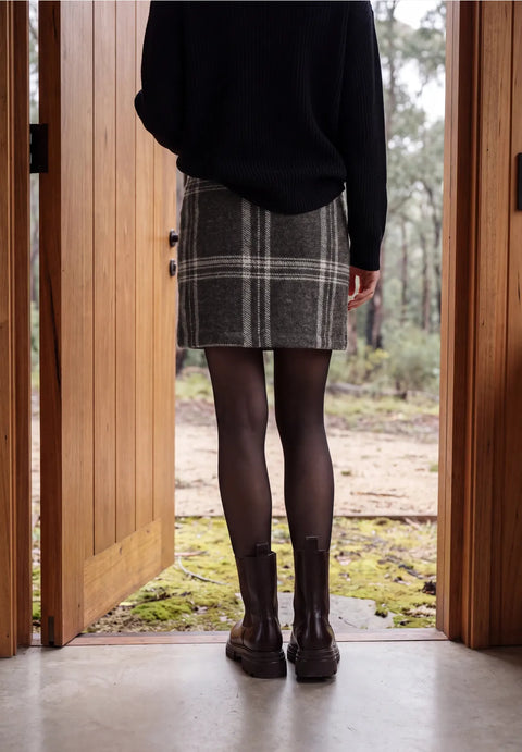Cecil Check Pattern Skirt