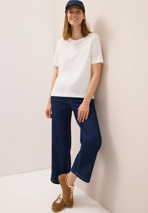 Cecil T-Shirt with wording - Vanilla White