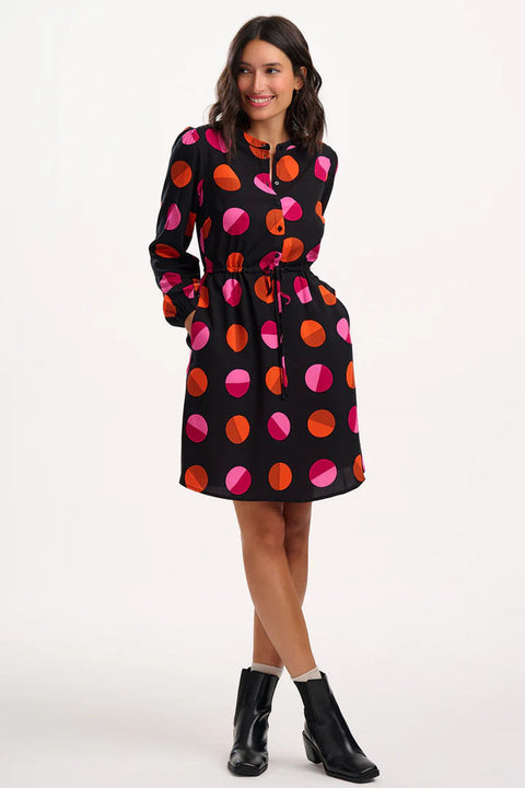 Sugarhill Flora Mini Shirt Dress - Black / Polka